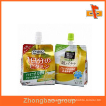 Eco friendly stand up laminated jelly package with spout for juice 100ml 250ml